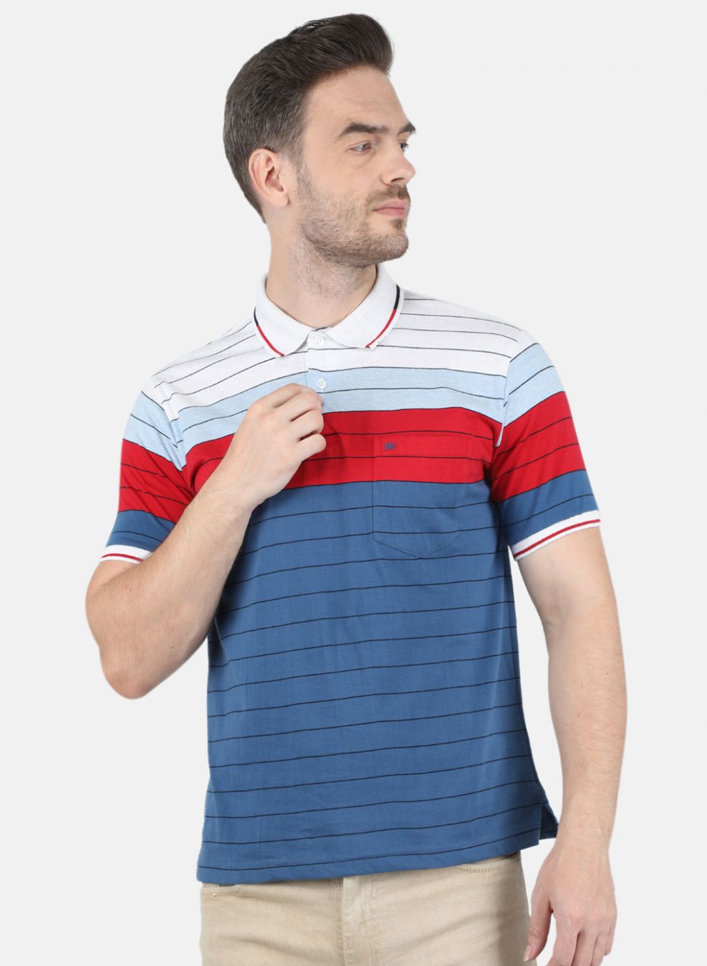 Men Blue Stripe T-Shirt