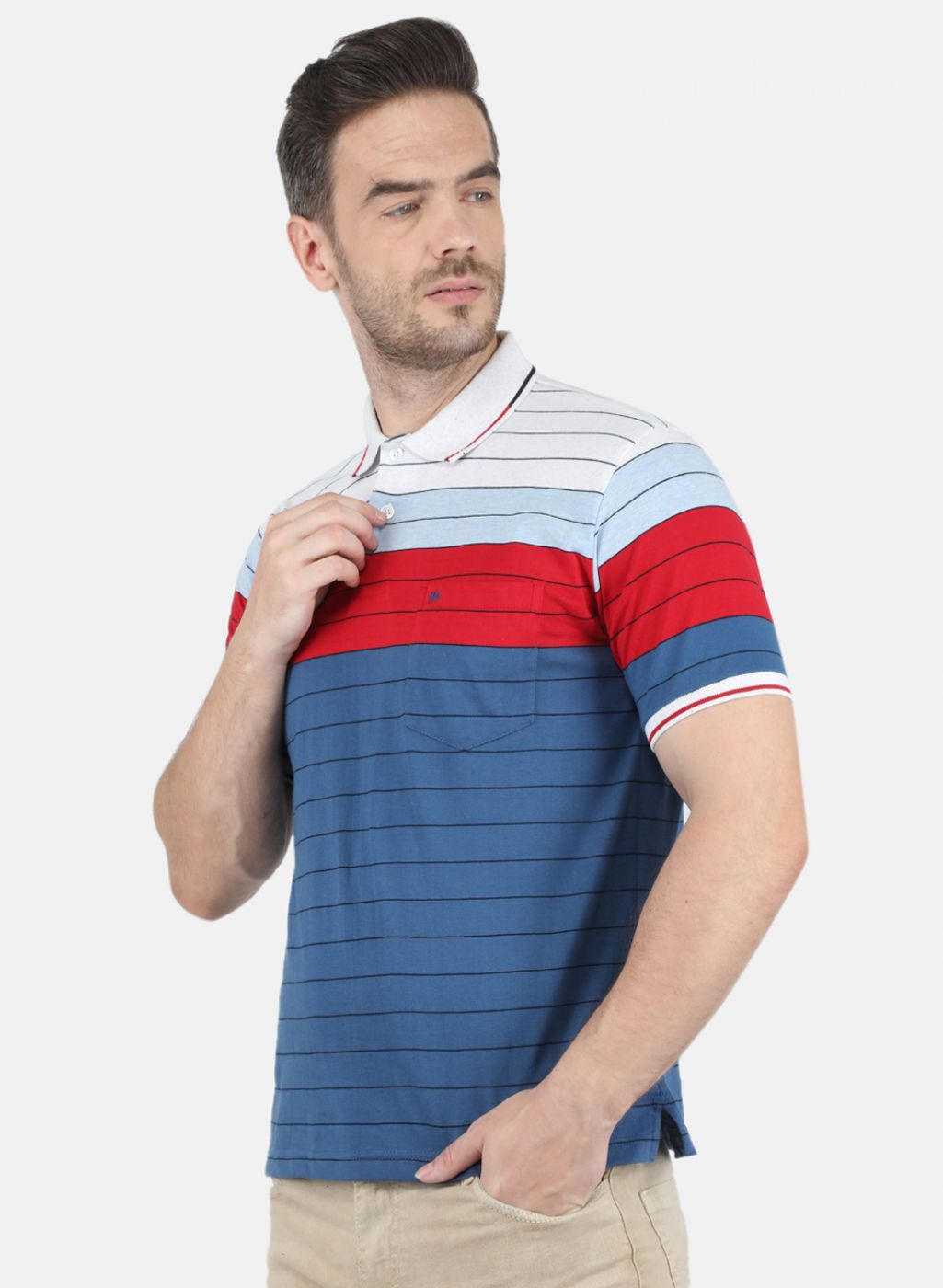 Men Blue Stripe T-Shirt