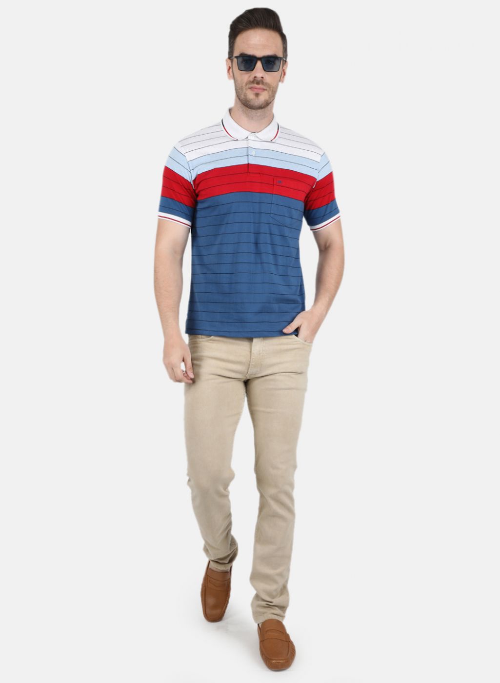 Men Blue Stripe T-Shirt