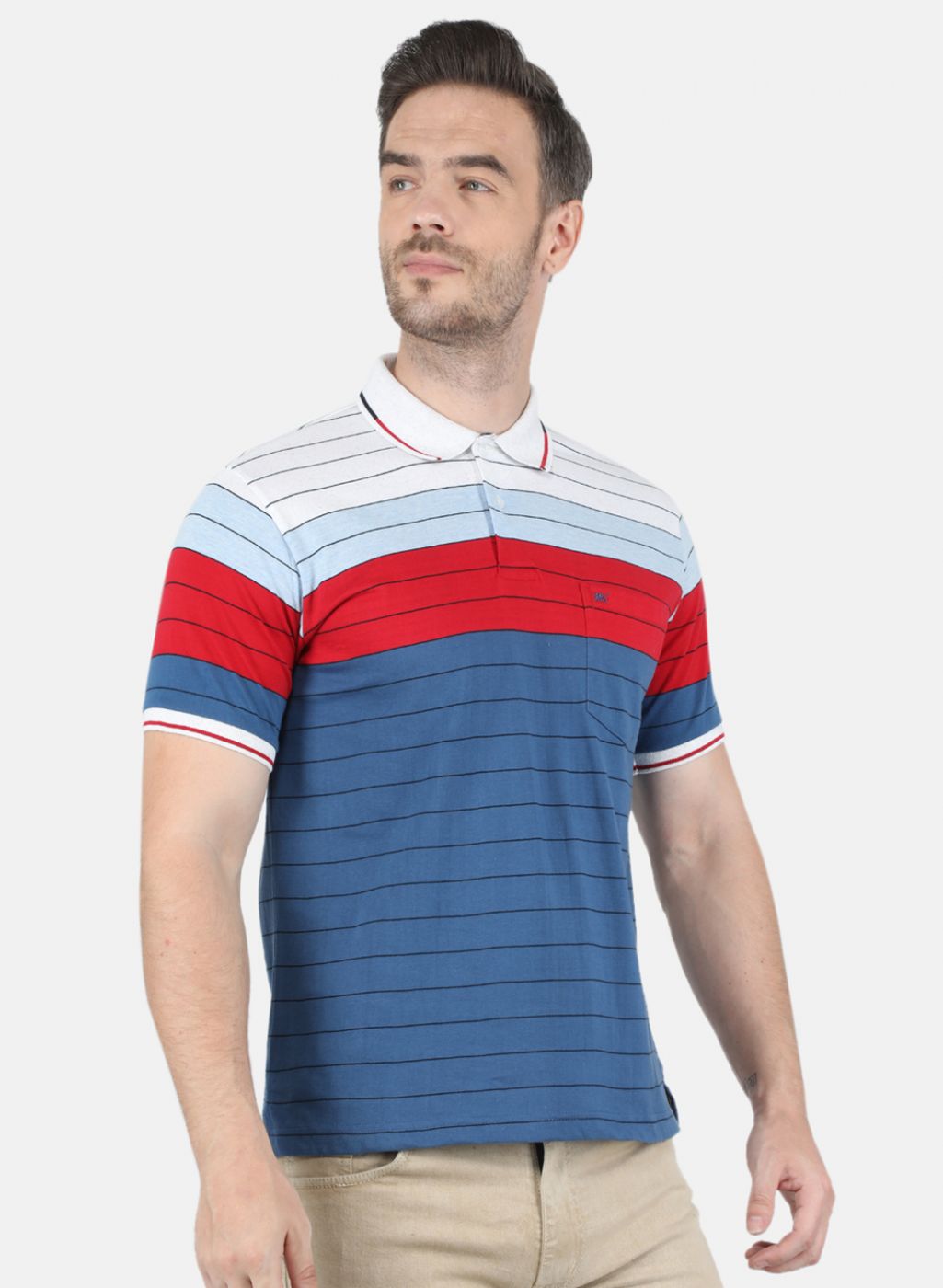 Men Blue Stripe T-Shirt