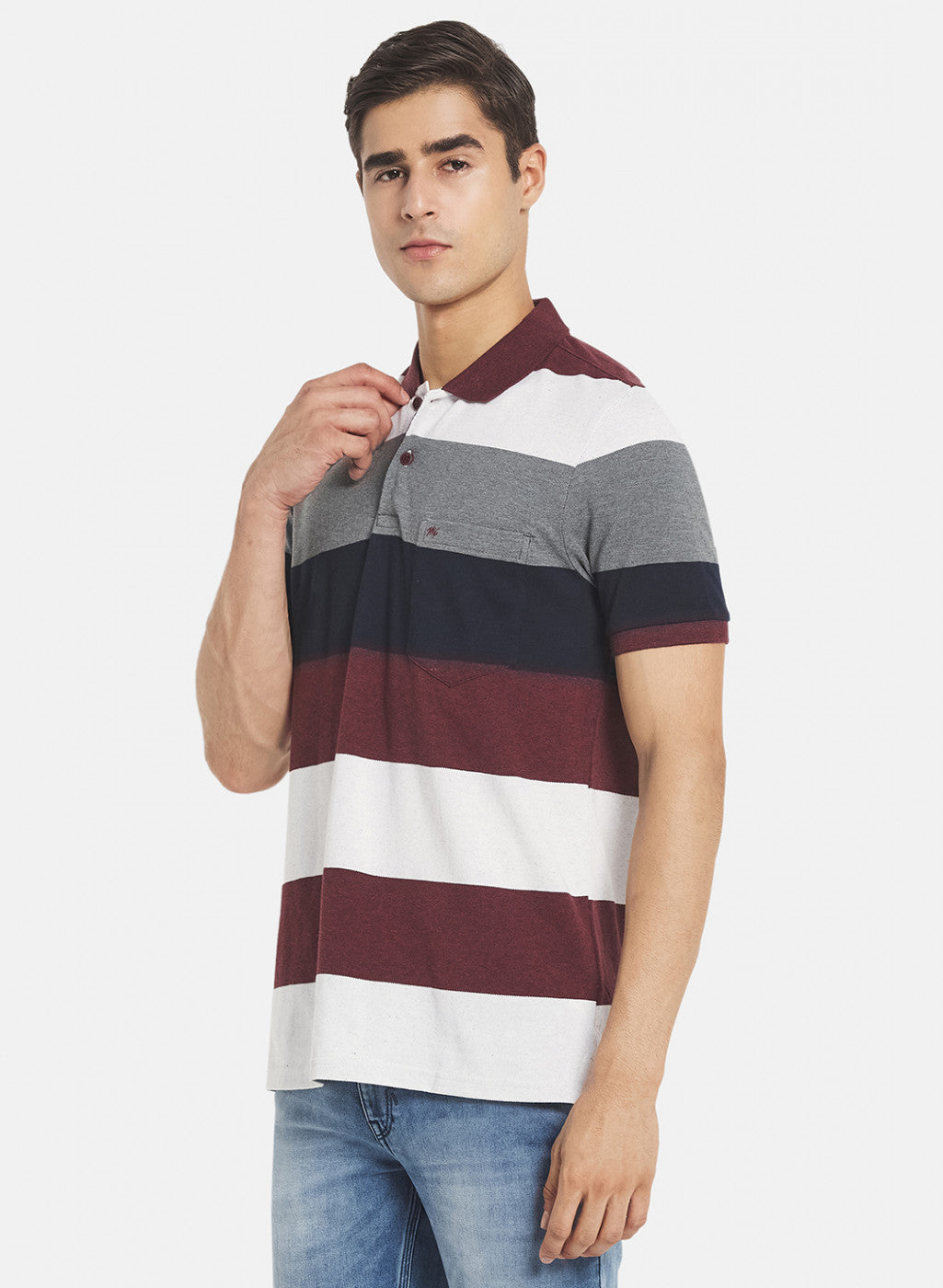 Men Maroon Stripe T-Shirt