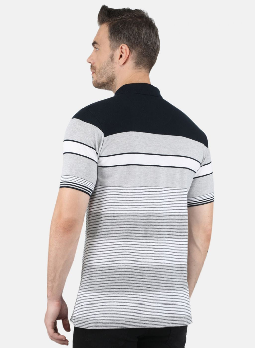 Men Grey Stripe T-Shirt