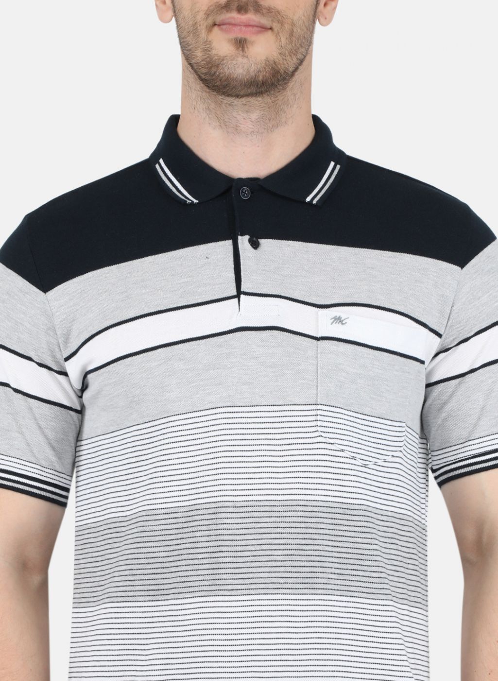 Men Grey Stripe T-Shirt