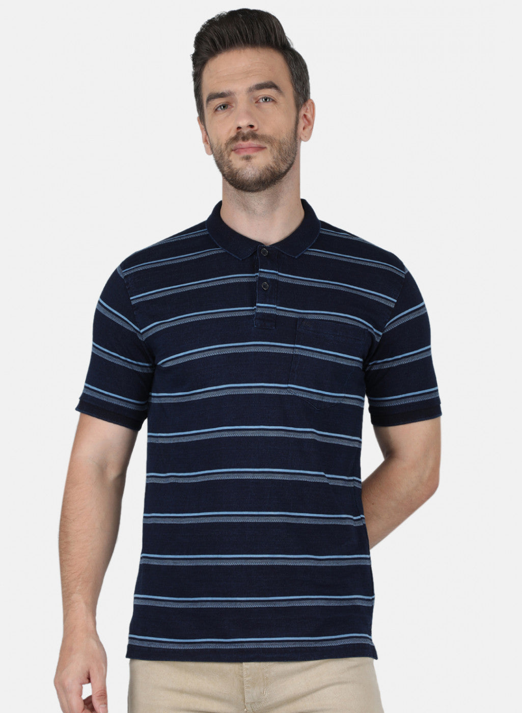 Men Blue Stripe T-Shirt