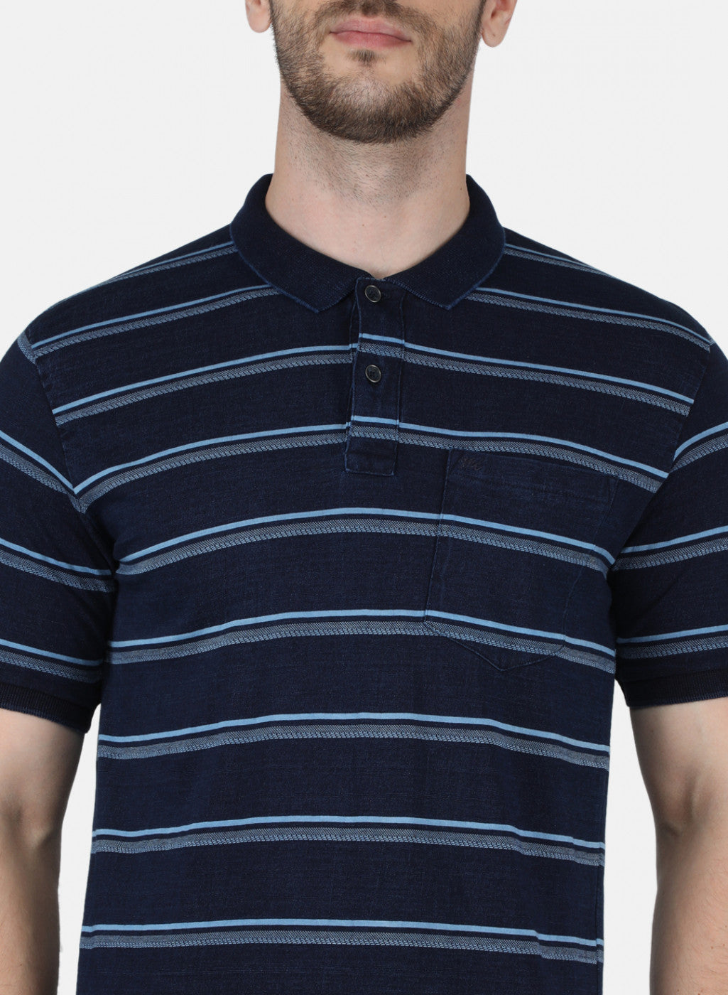 Men Blue Stripe T-Shirt