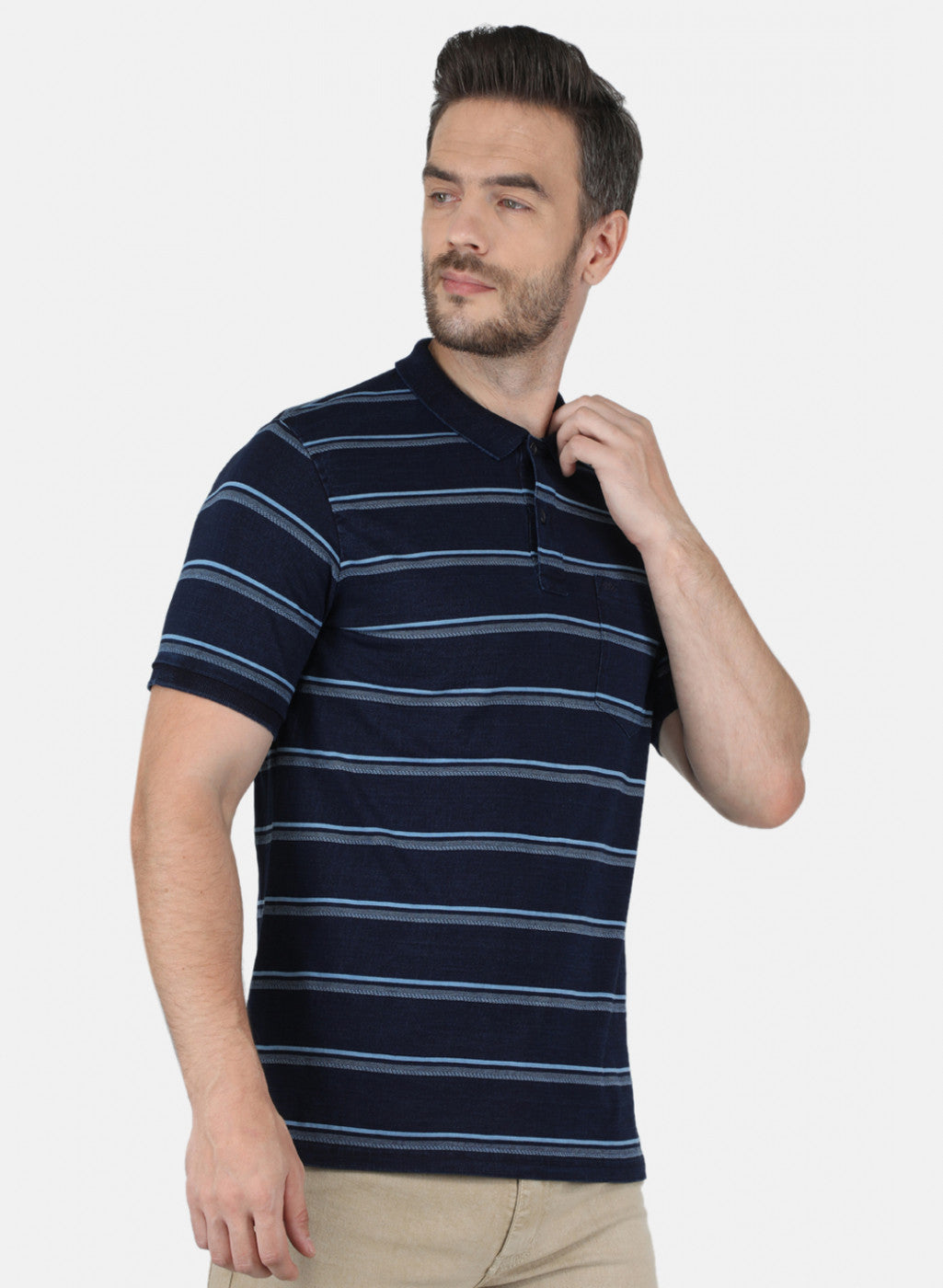 Men Blue Stripe T-Shirt