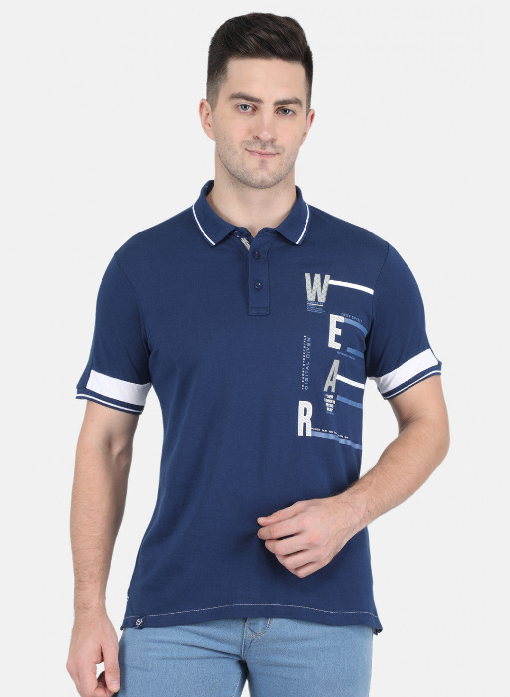 Men Blue Stripe T-Shirt