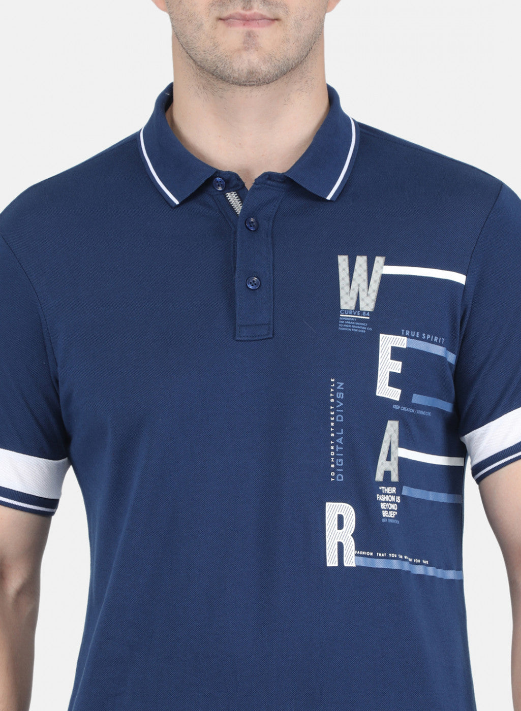 Men Blue Stripe T-Shirt