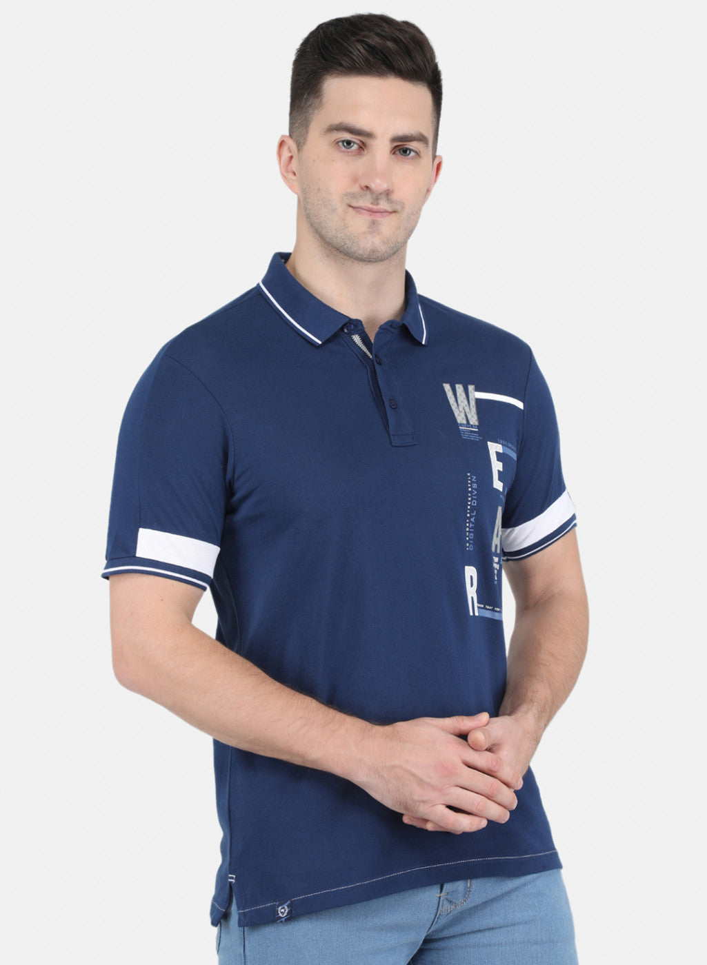 Men Blue Stripe T-Shirt