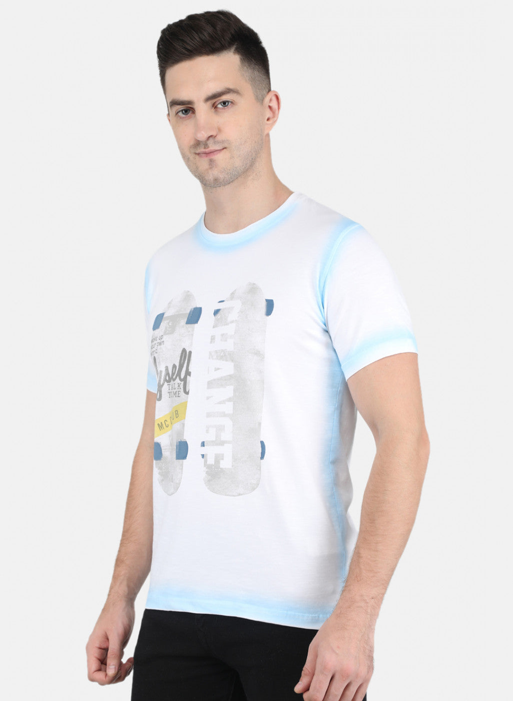 Men White Printed T-Shirt