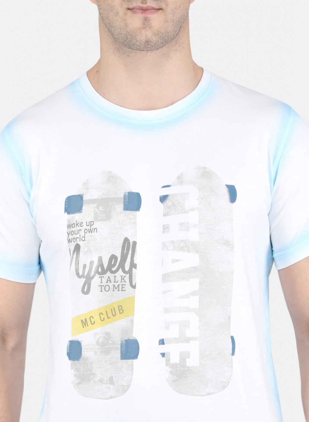 Men White Printed T-Shirt