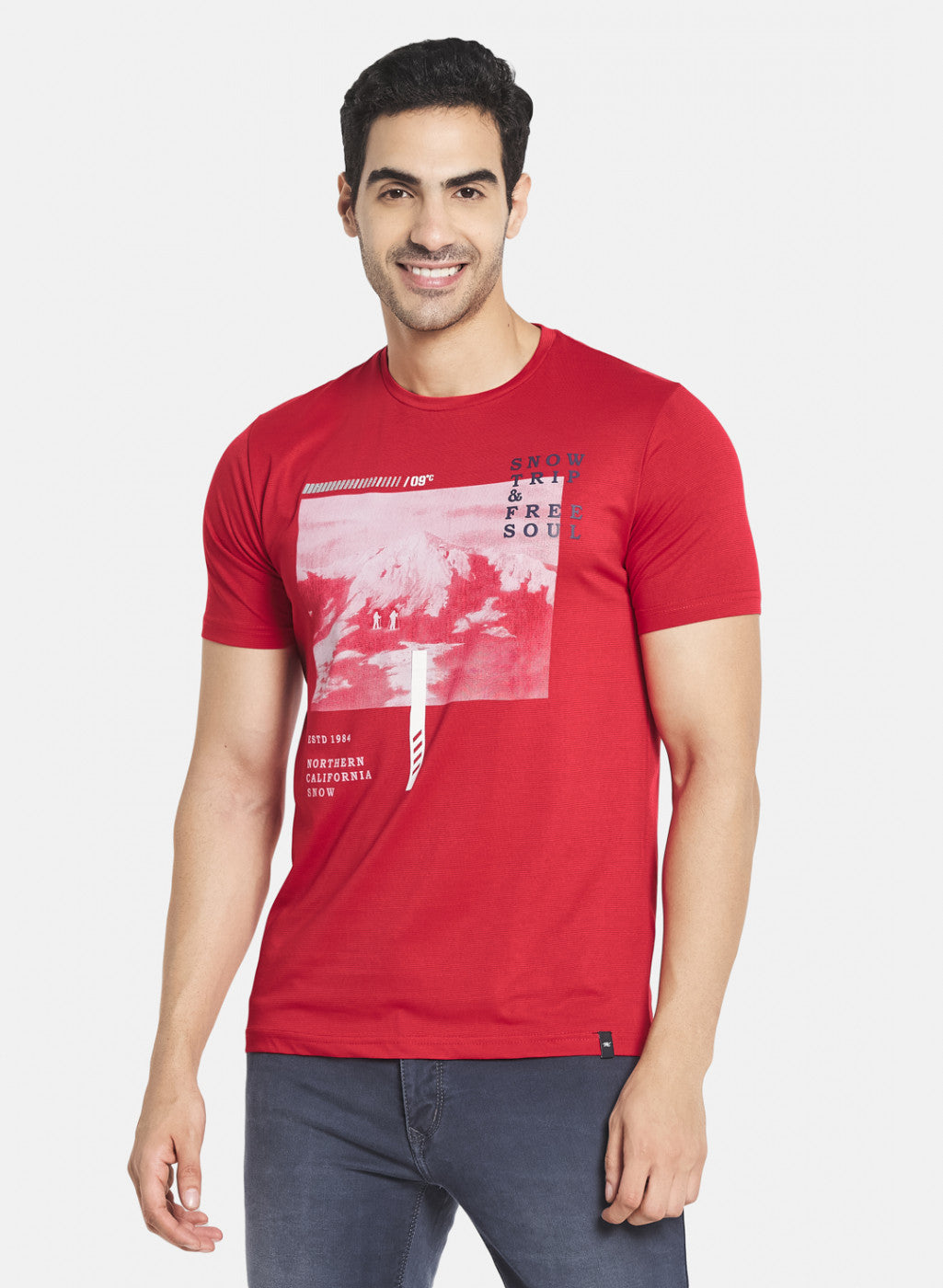 Men Red Printed T-Shirt