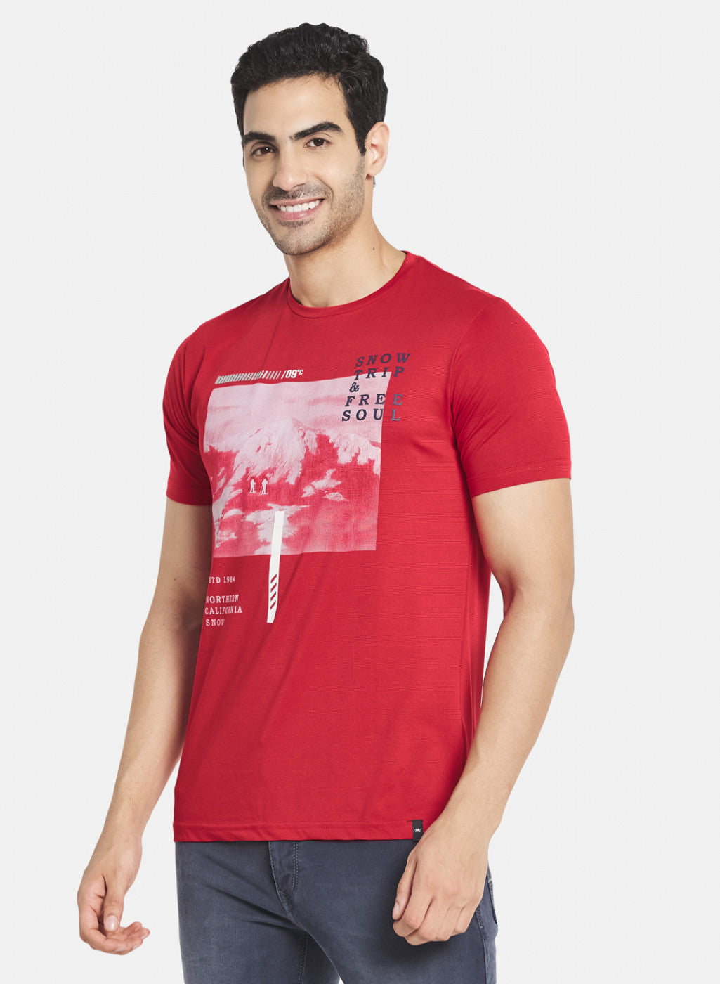 Men Red Printed T-Shirt