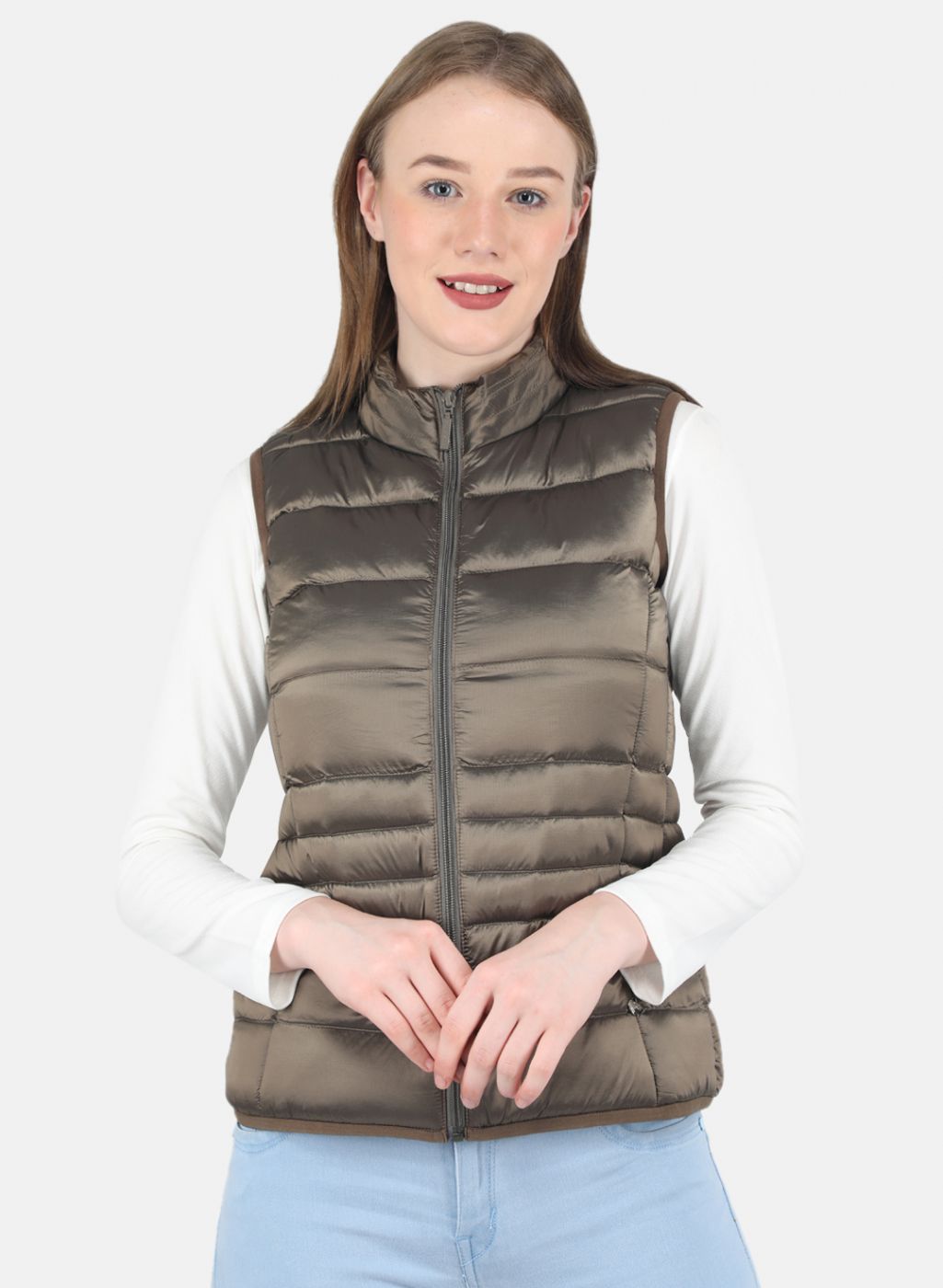 Women Brown Puffer Jacket