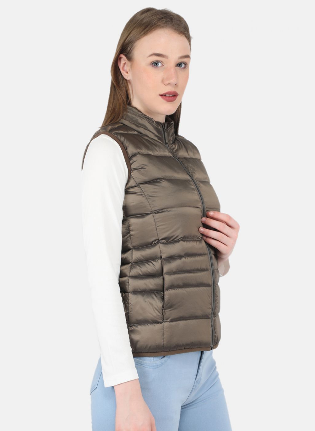 Women Brown Puffer Jacket