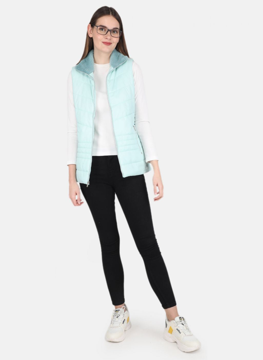 Women Aqua Blue Printed Jacket