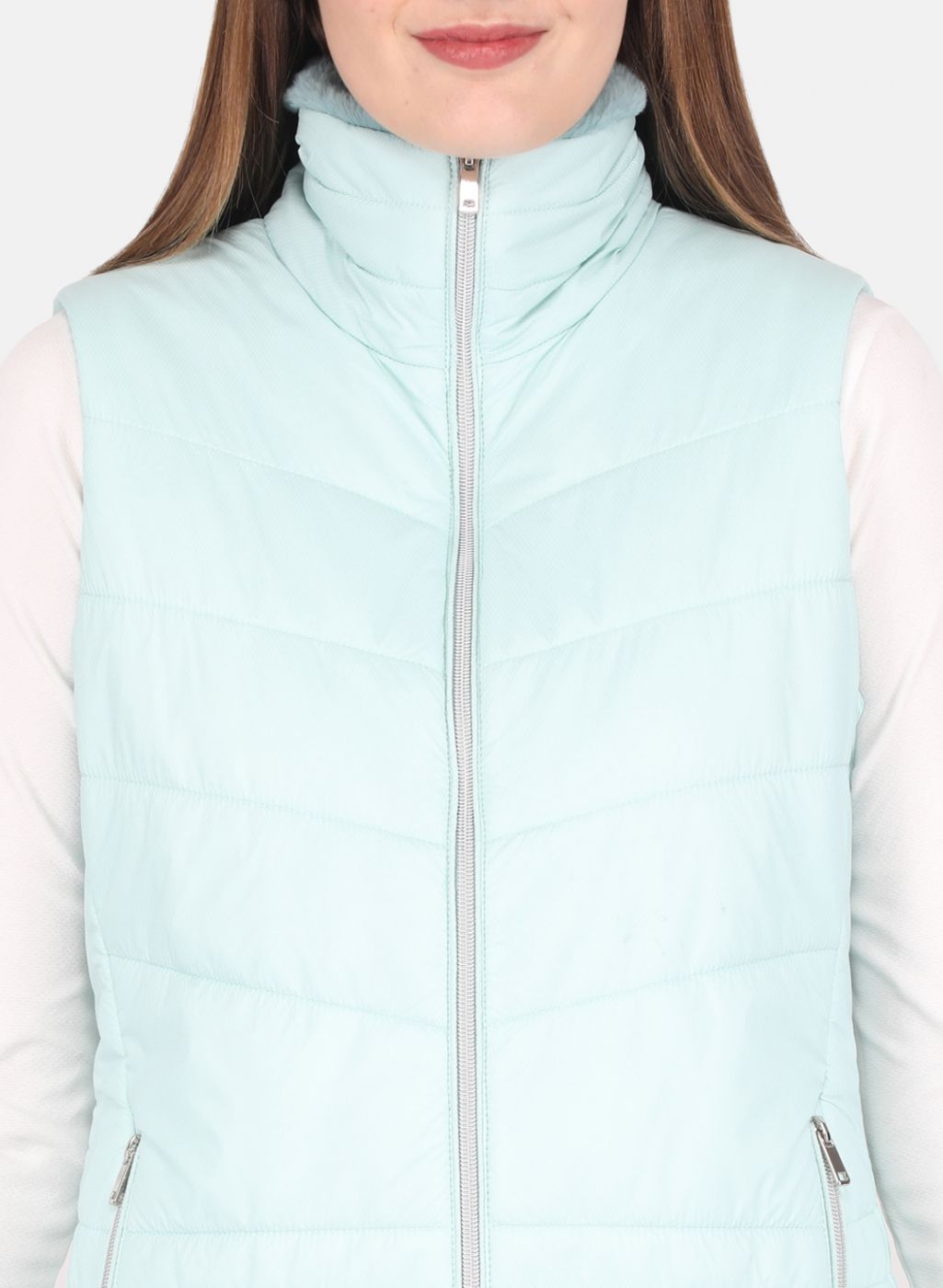 Women Aqua Blue Printed Jacket