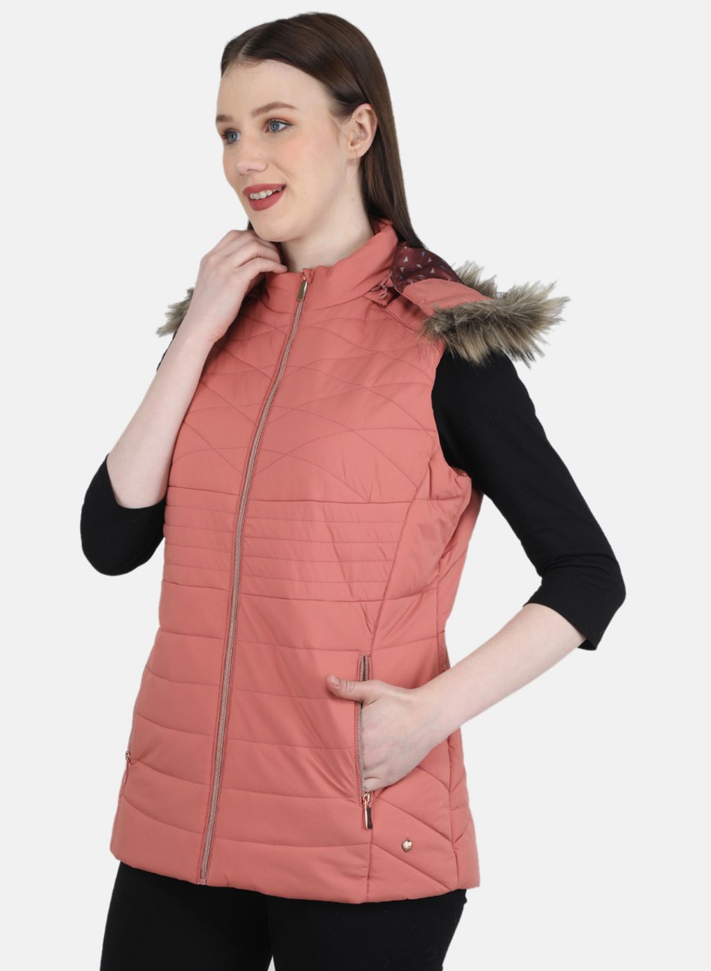 Women Pink Solid Jacket