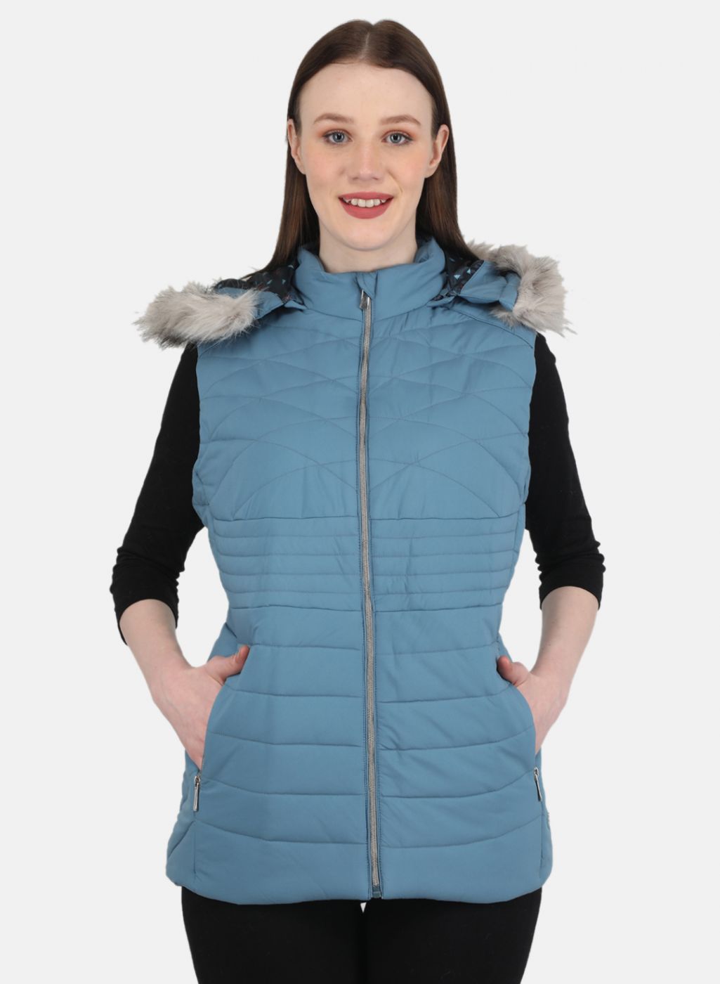 Women Blue Solid Jacket