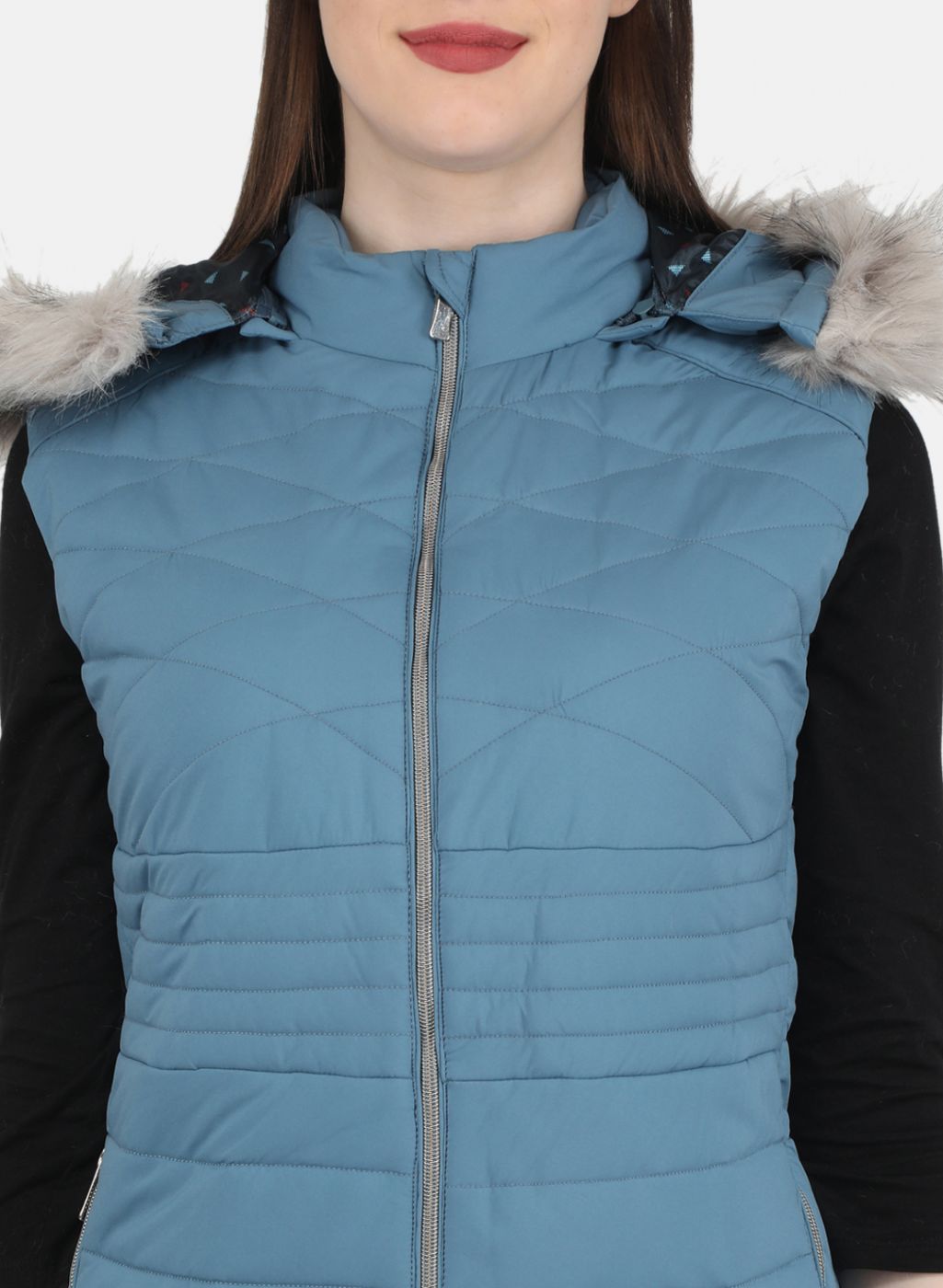 Women Blue Solid Jacket