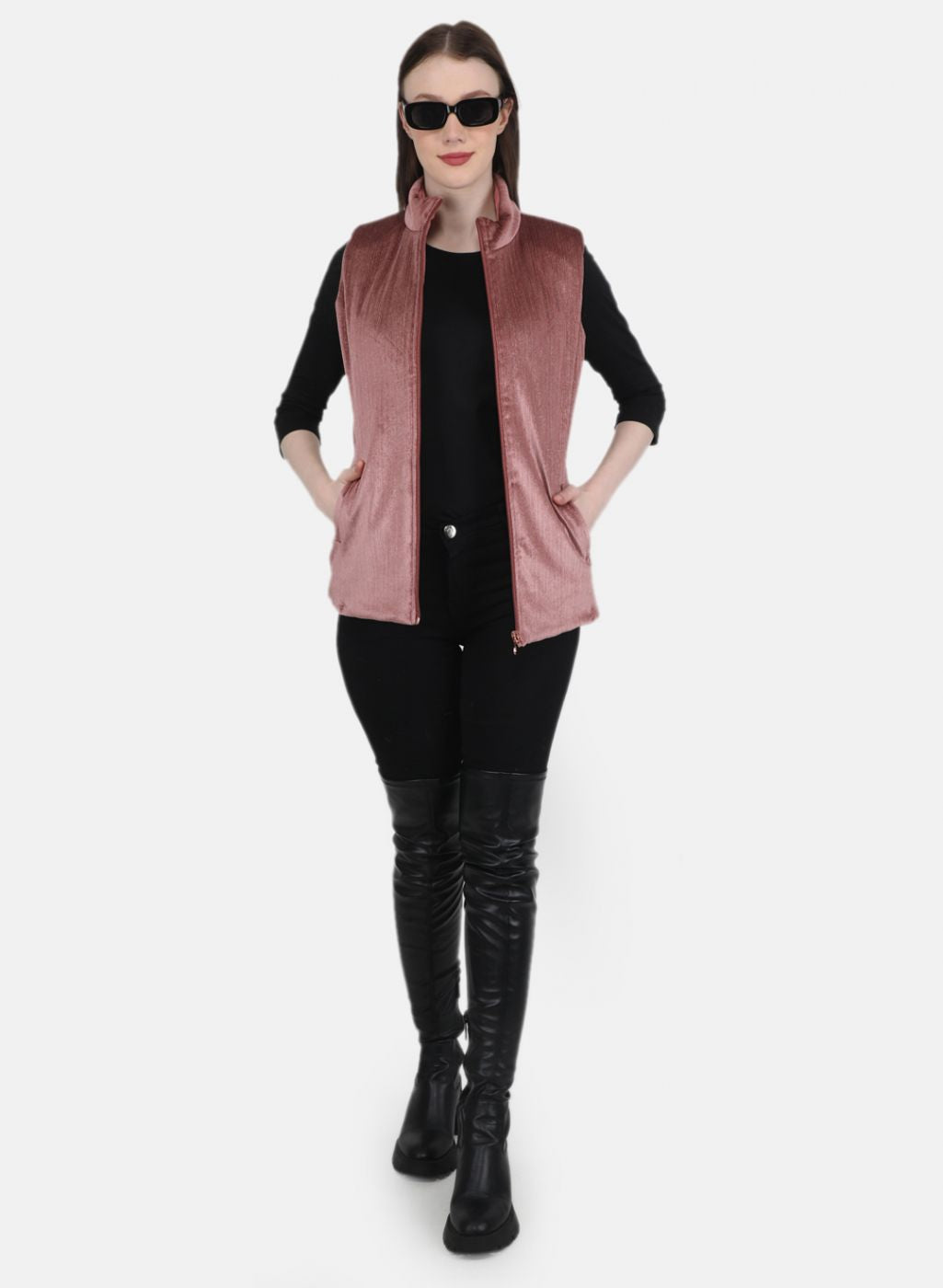 Women Pink Stripe Jacket