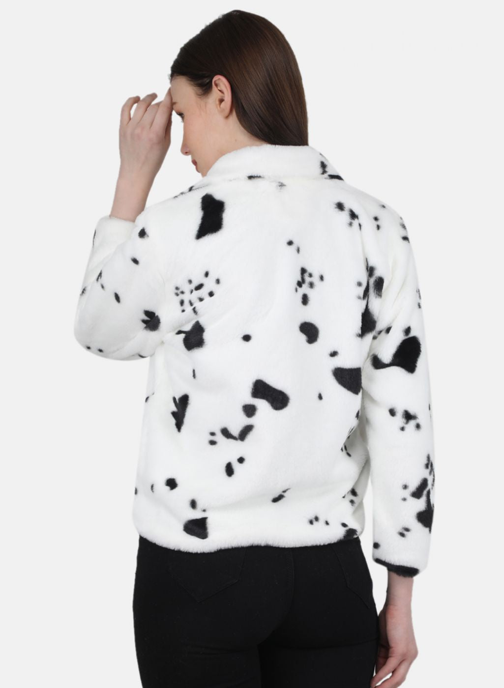 Women Black Printed Jacket