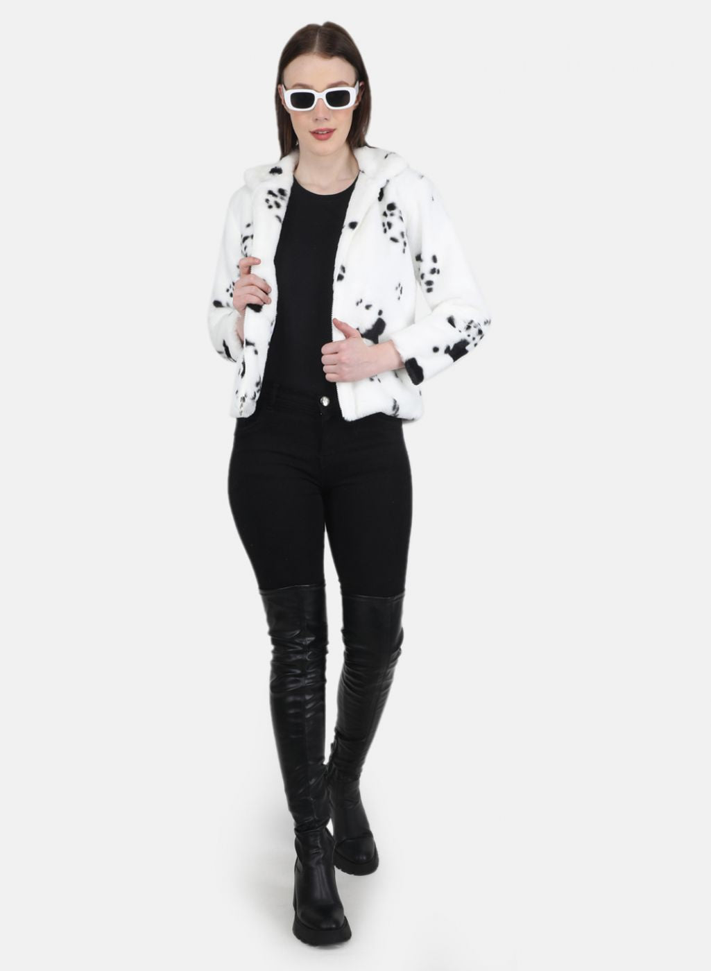 Women Black Printed Jacket