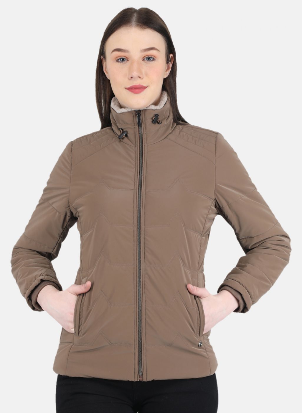 Women Brown Solid Jacket