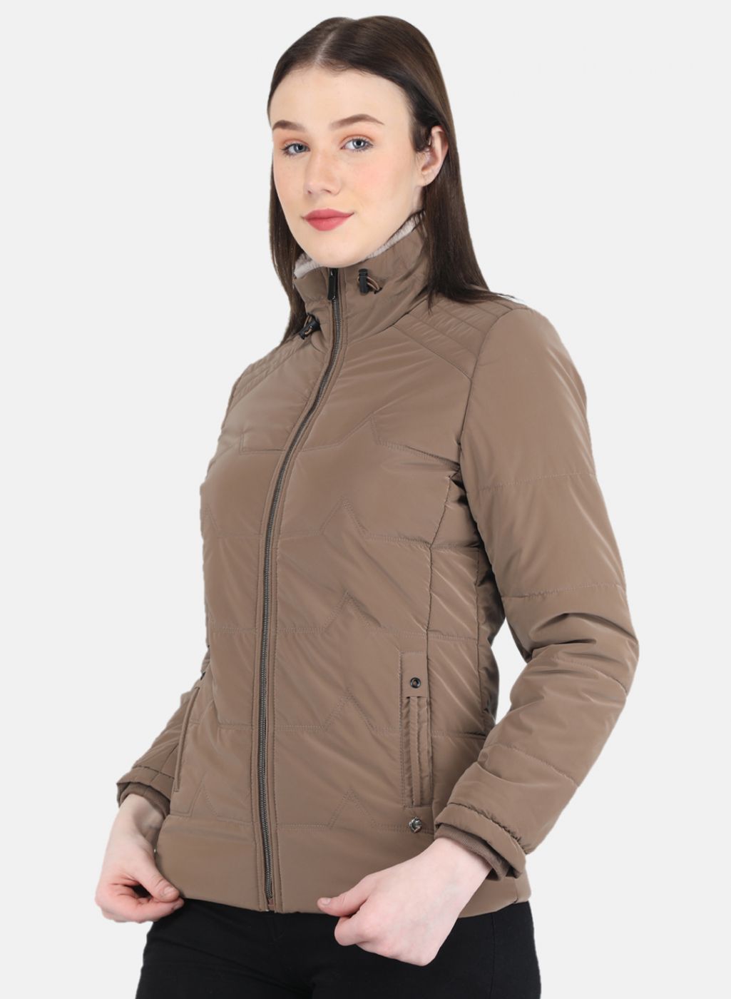 Women Brown Solid Jacket