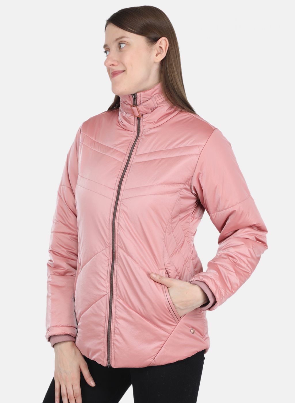 Women Pink Printed Jacket