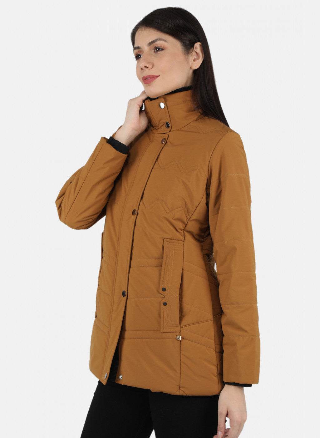 Women Mustard Solid Jacket