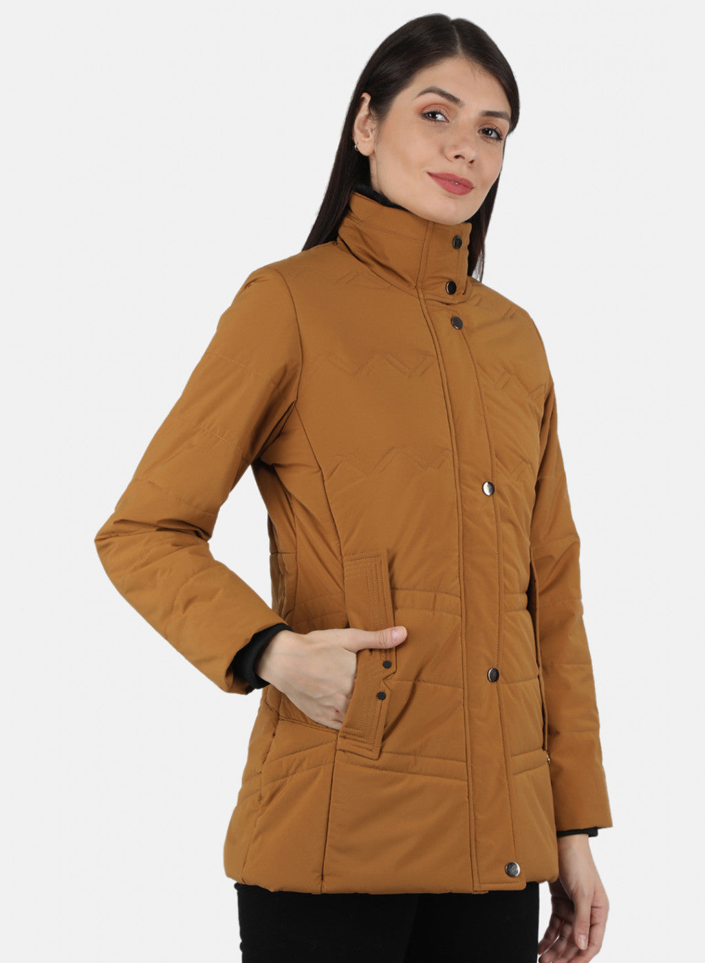 Women Mustard Solid Jacket