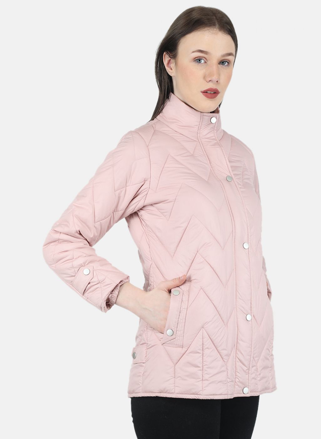 Women Pink Stripe Jacket