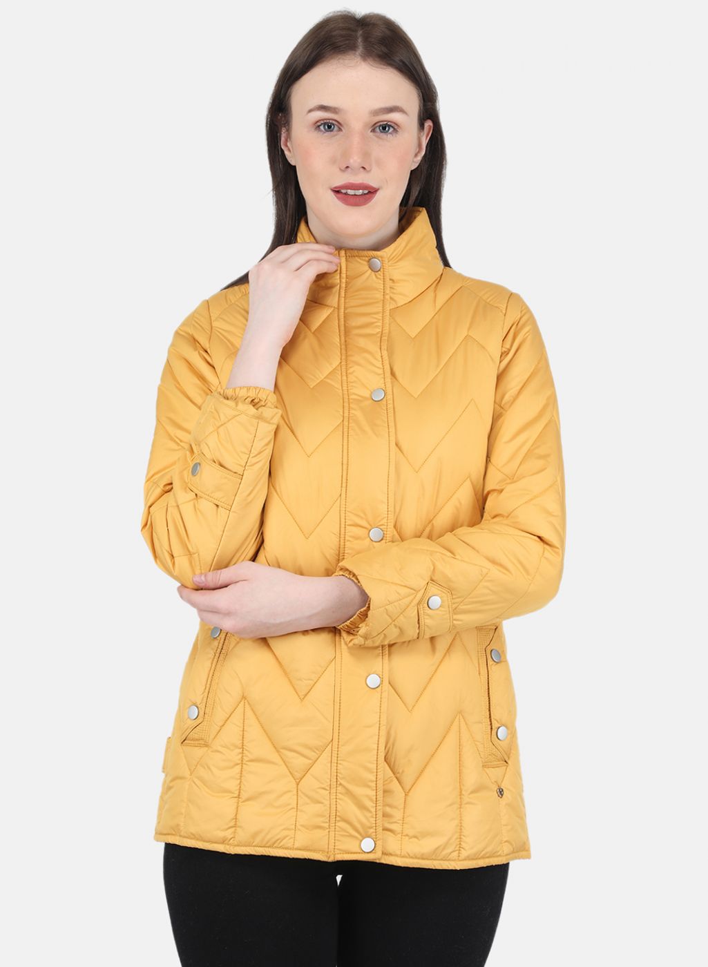 Women Mustard Stripe Jacket