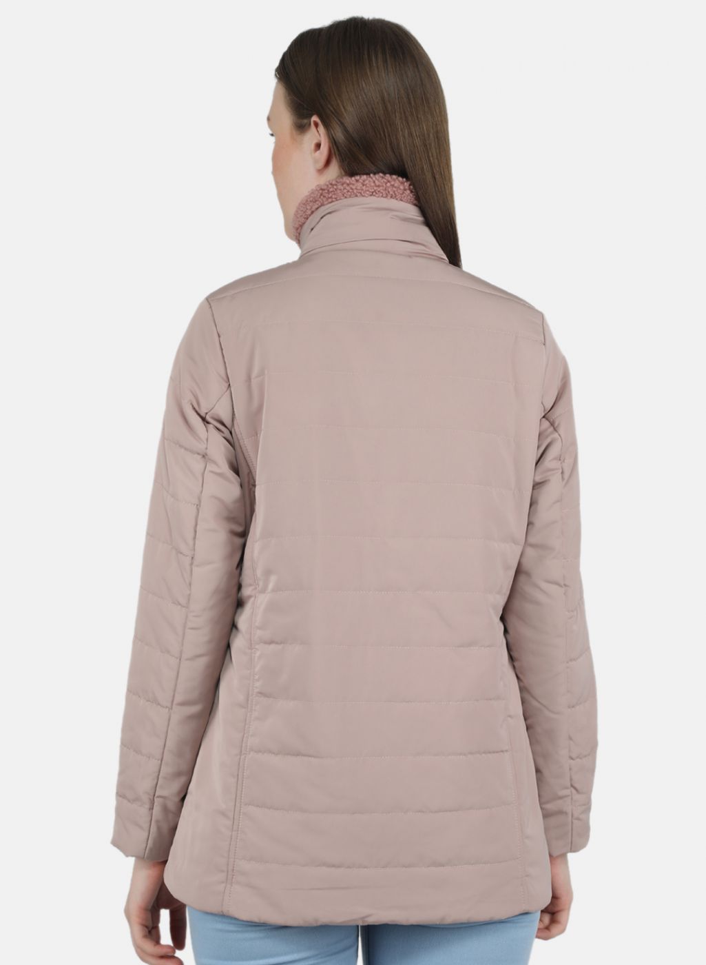 Women Peach Solid Jacket