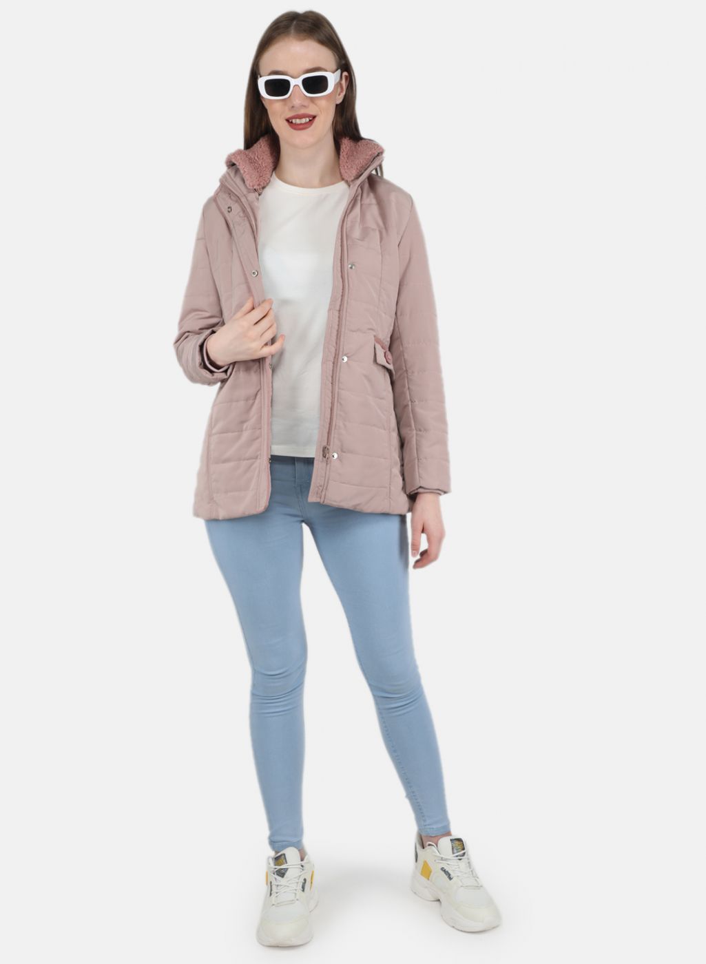 Women Peach Solid Jacket