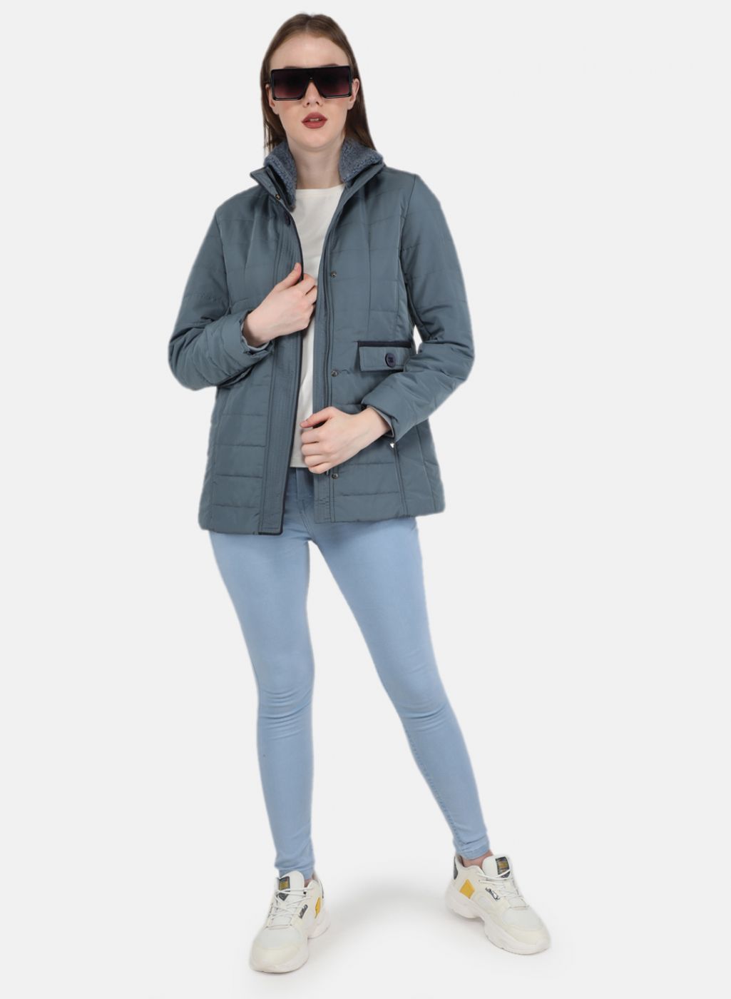 Women Grey Solid Jacket