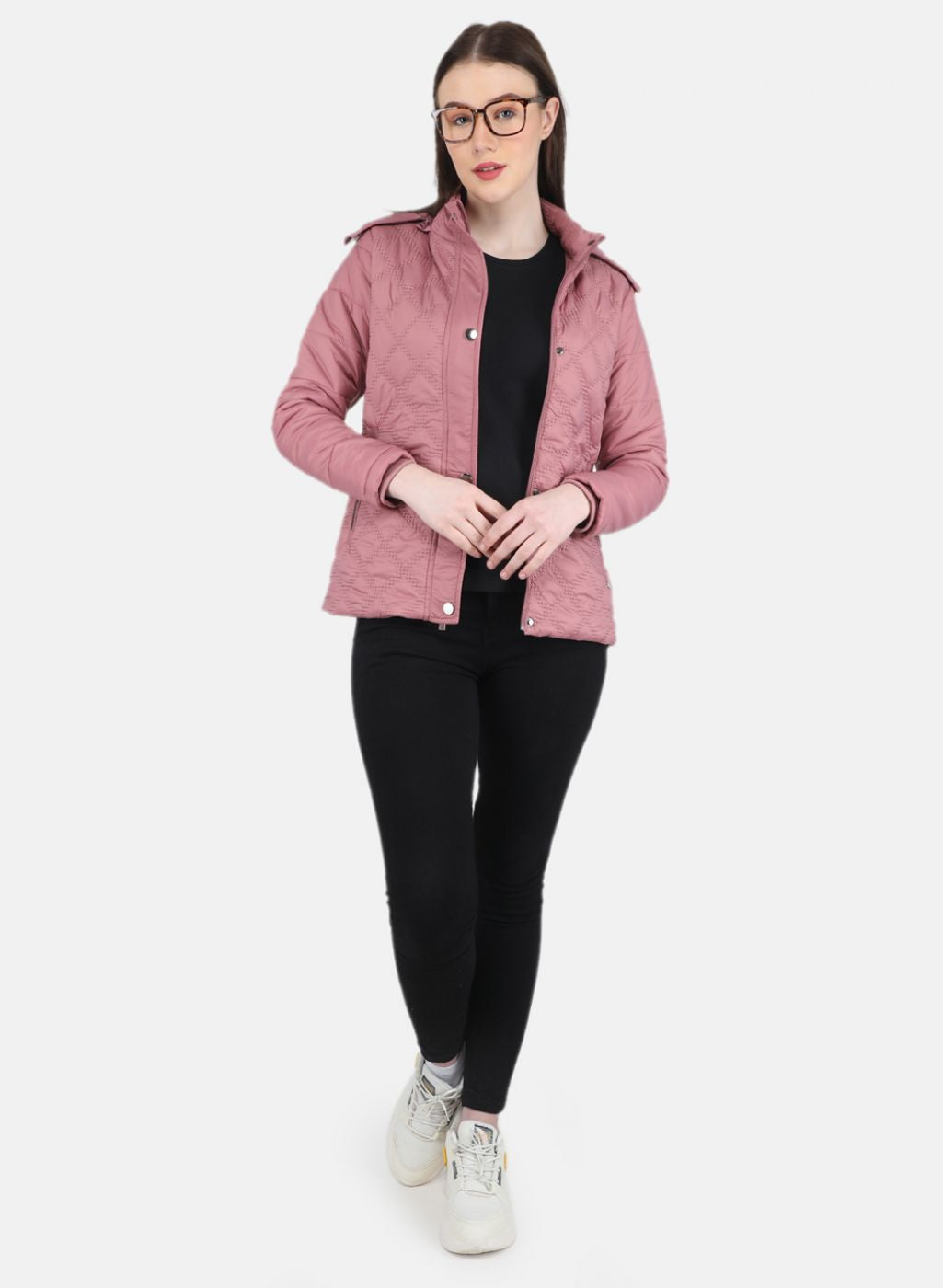 Women Pink Embroidered Jacket