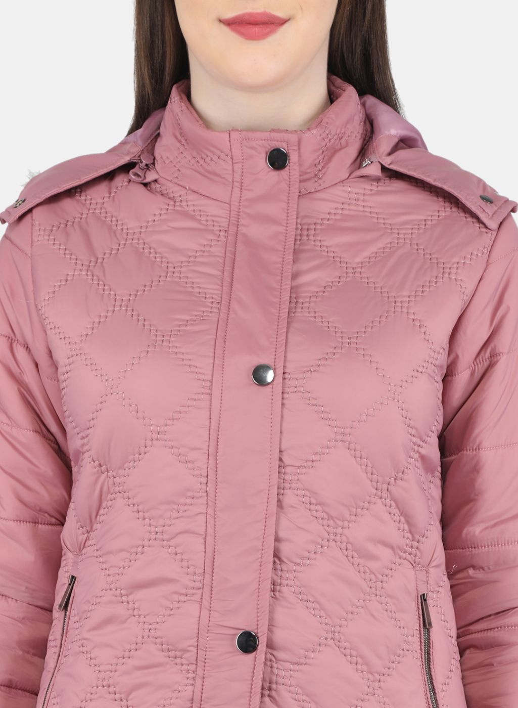 Women Pink Embroidered Jacket