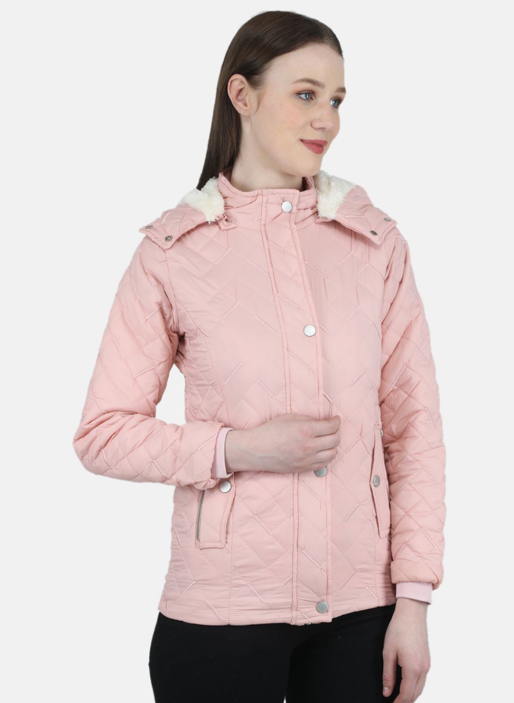 Women Peach Embroidered Jacket