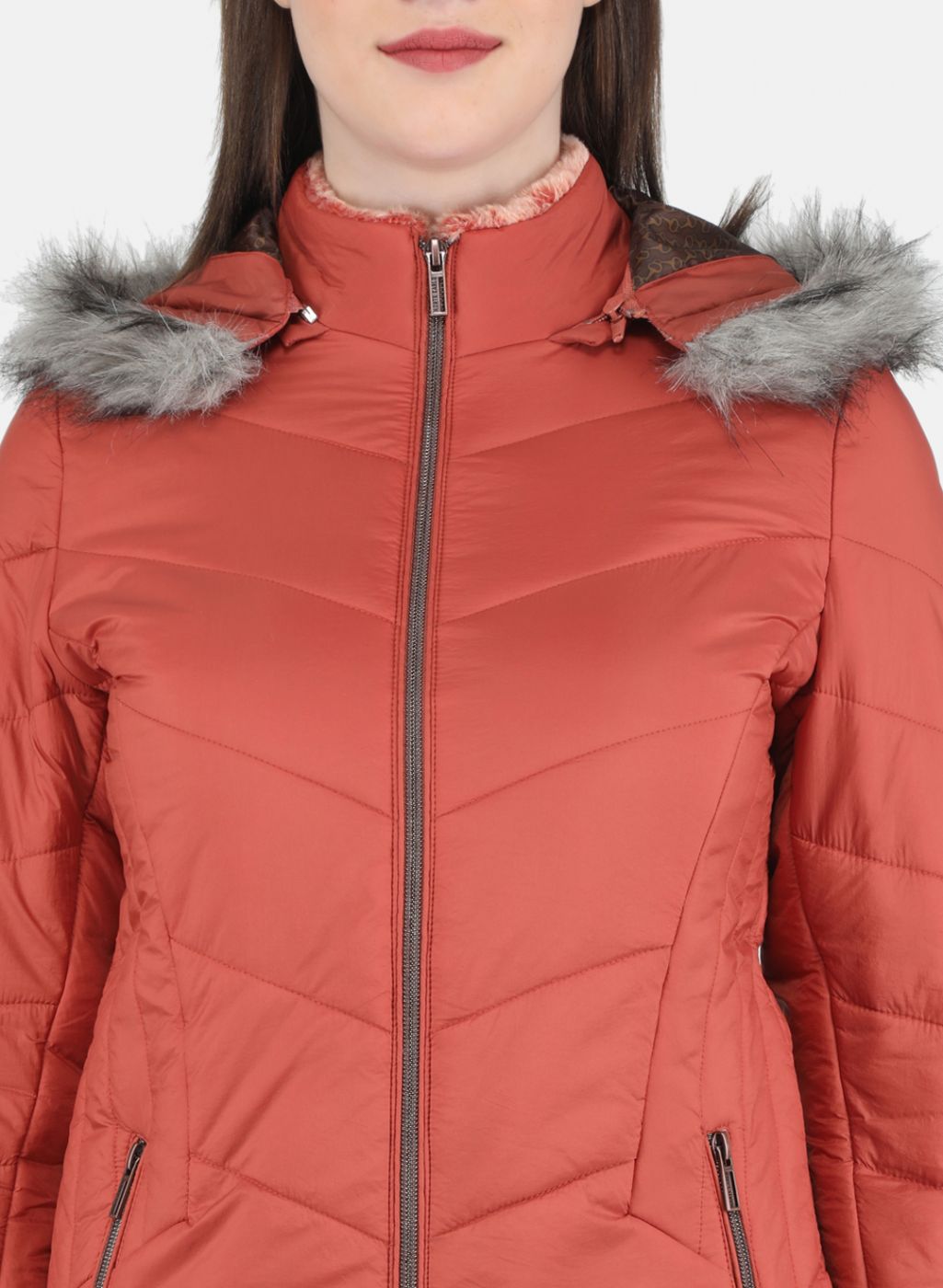 Women Orange Solid Jacket