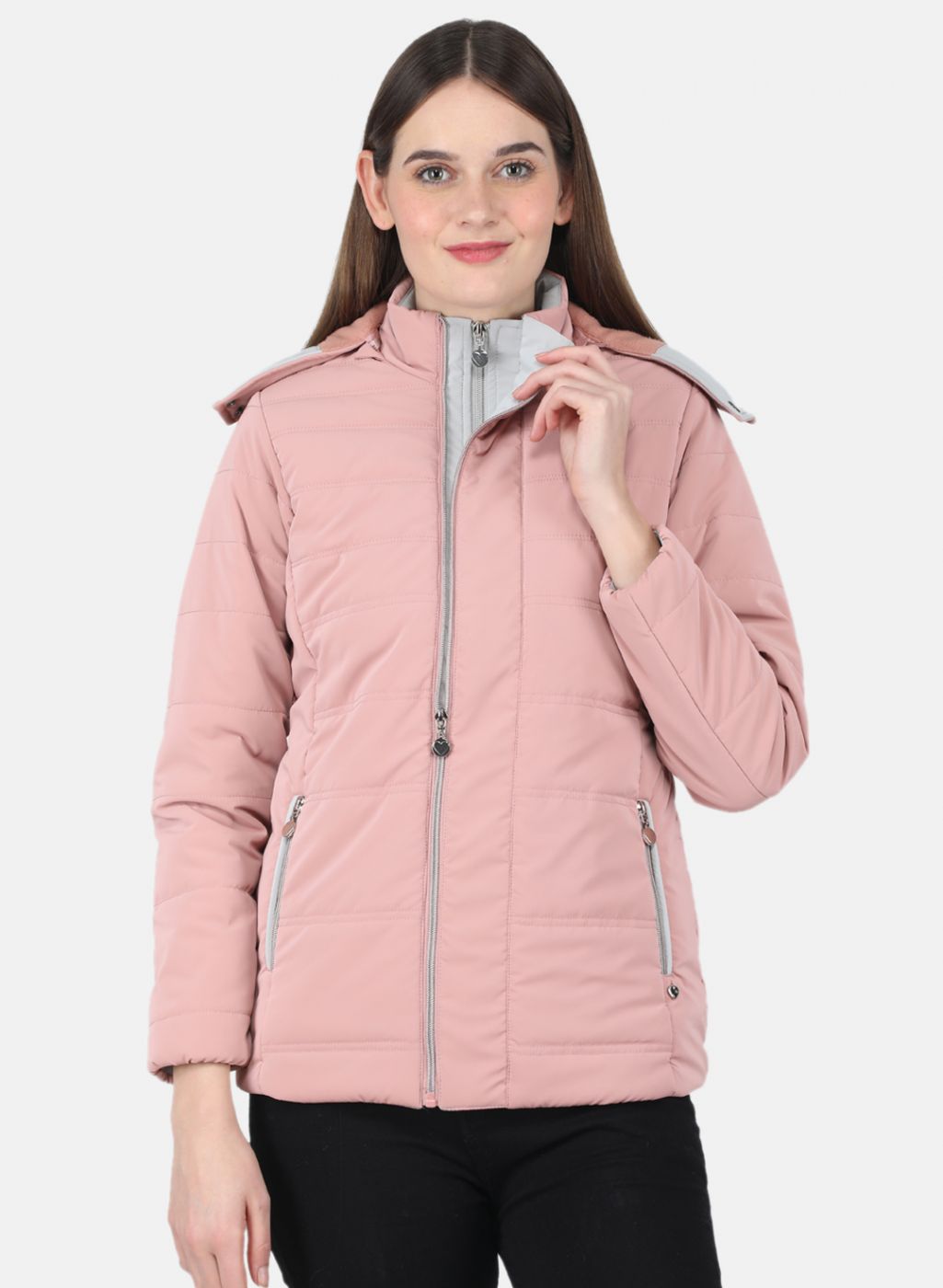 Women Pink Solid Jacket