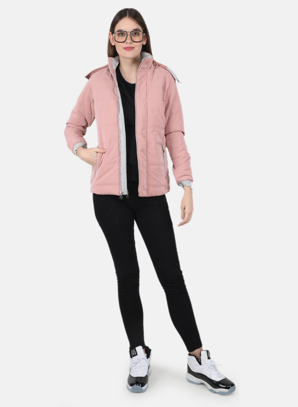 Women Pink Solid Jacket