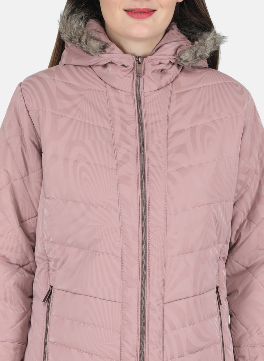 Women Pink Printed Jacket