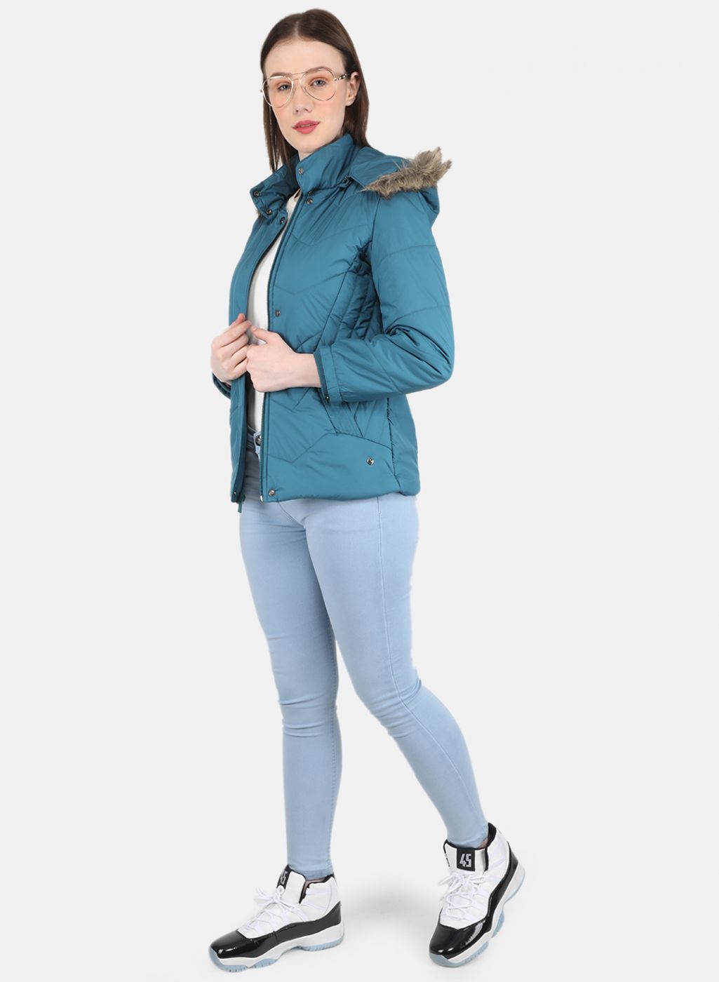 Women Blue Solid Jacket