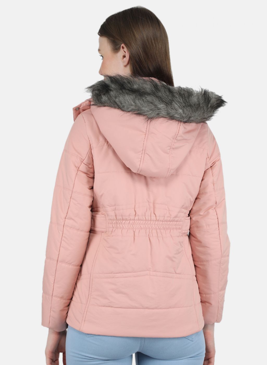 Women Peach Solid Jacket