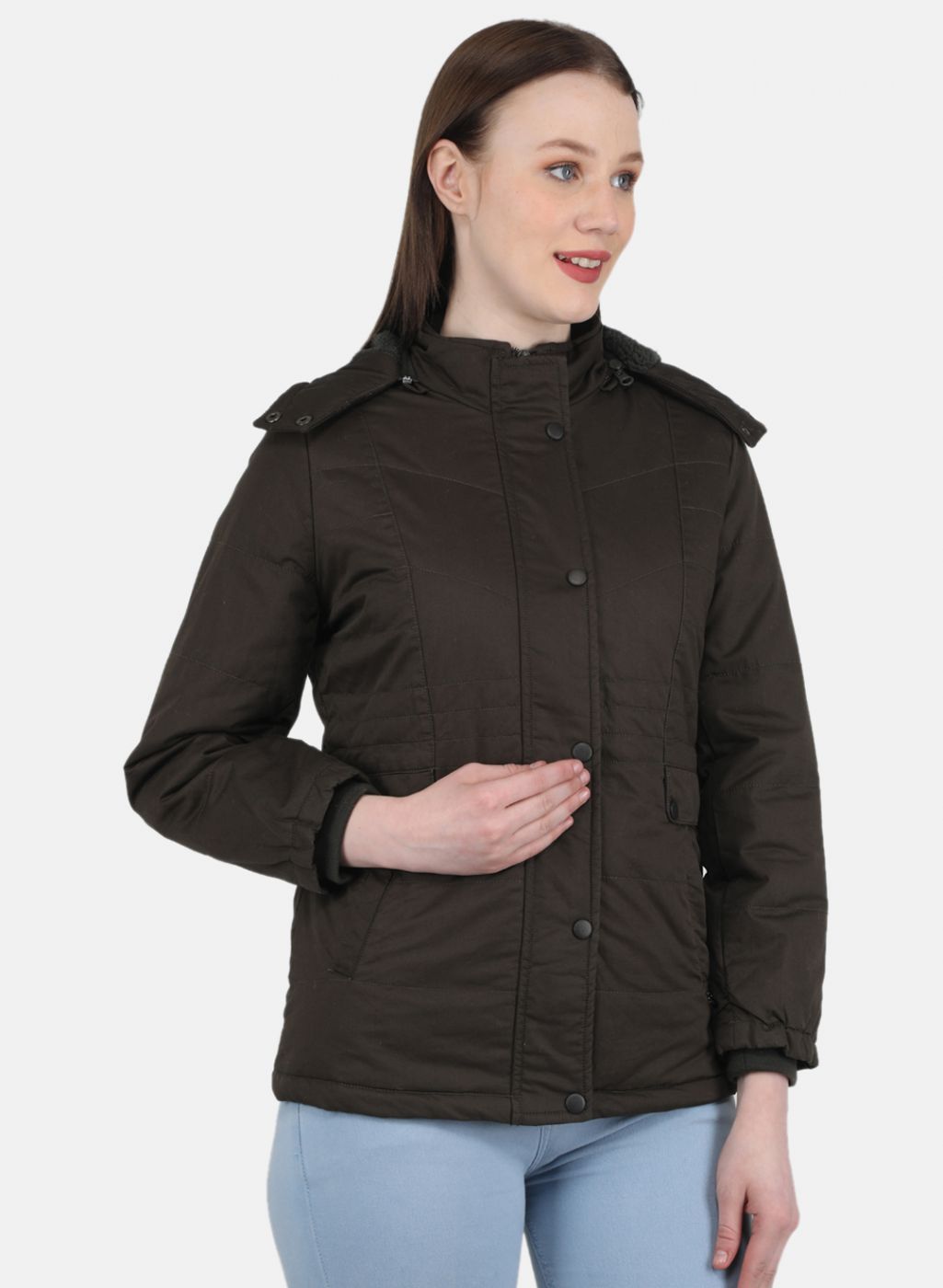 Women Olive Solid Jacket