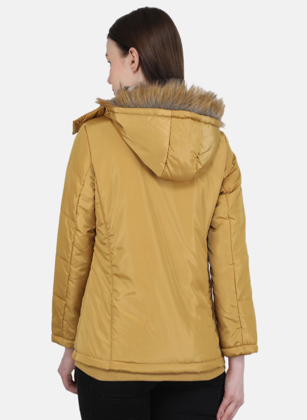 Women Mustard Solid Jacket