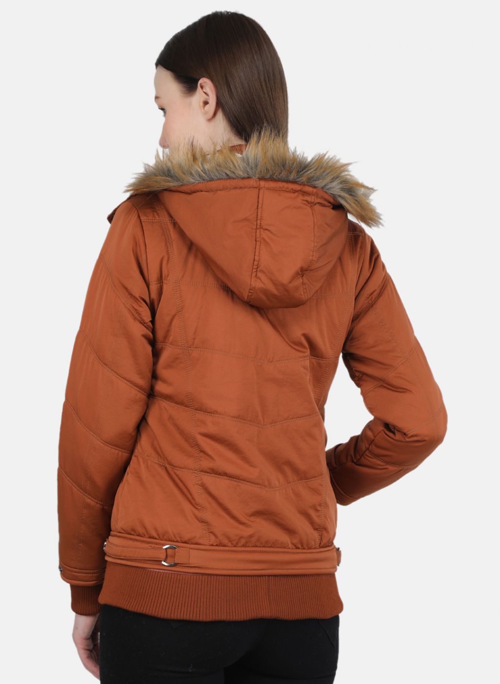 Women Rust Orange Solid Jacket