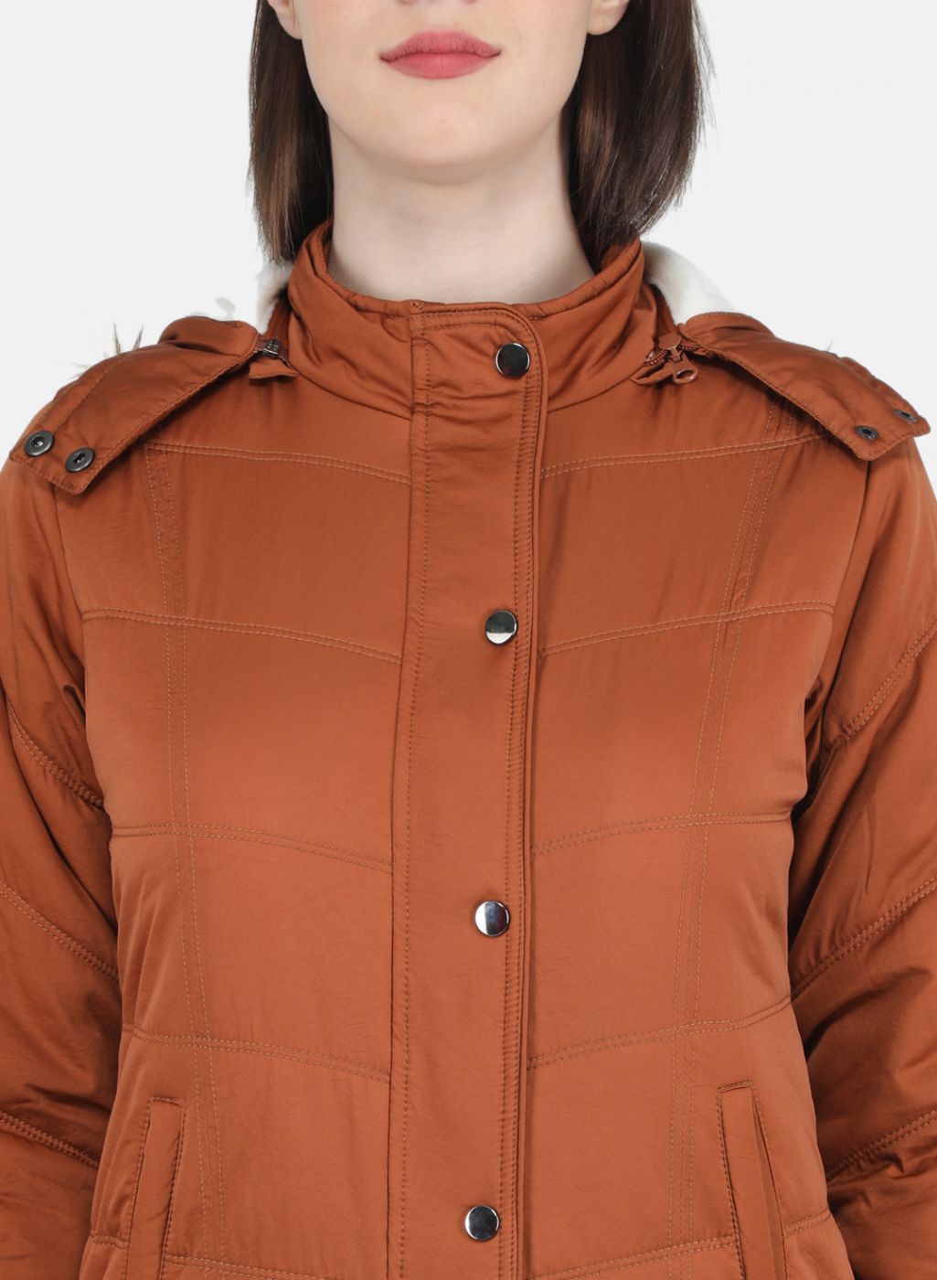 Women Rust Orange Solid Jacket